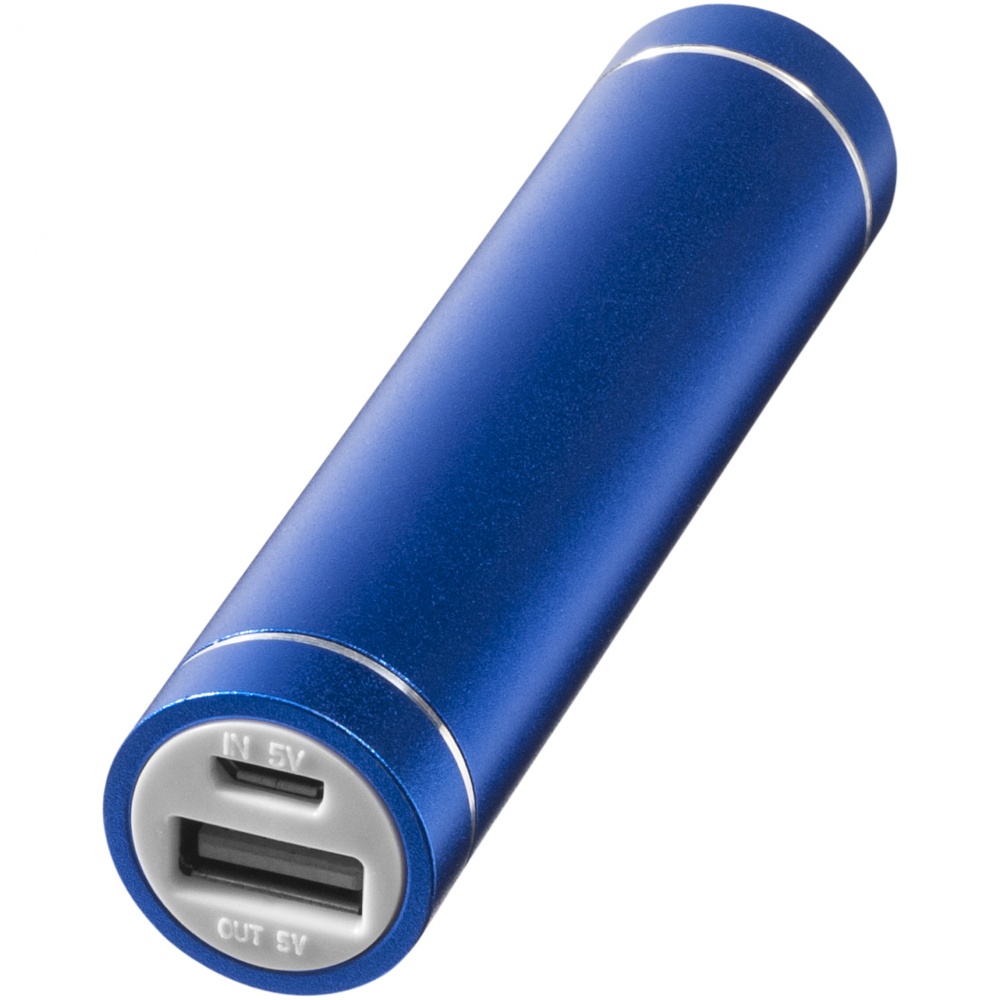 Лого трейд бизнес-подарки фото: Алюминиевое зарядное устройство Bolt 2200 мА/ч, синий