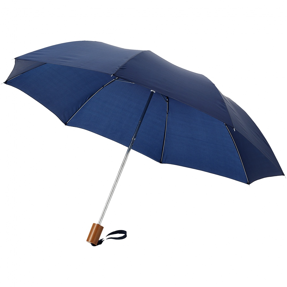 Логотрейд pекламные подарки картинка: Зонт Oho двухсеционный 20", темно-синий