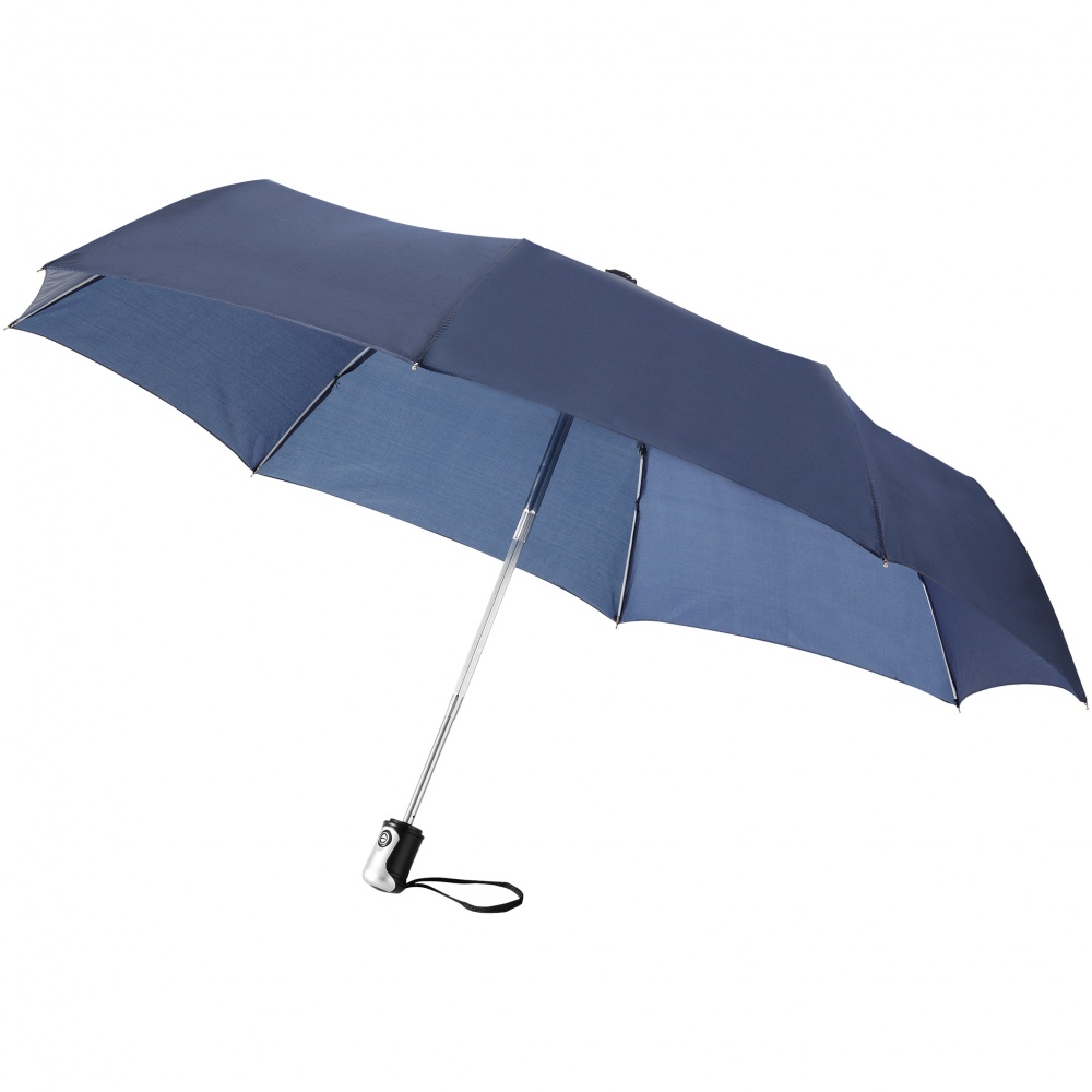 Лого трейд pекламные cувениры фото: Зонт Alex трехсекционный автоматический 21,5", темно-синий