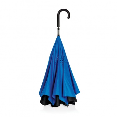 Лого трейд pекламные подарки фото: Механический двусторонний зонт 23” Xindao, черный синий