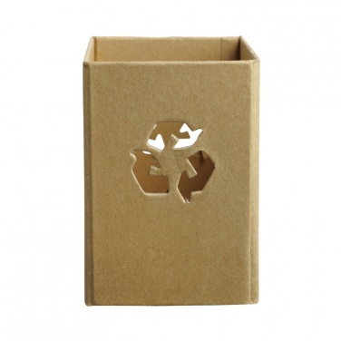 Логотрейд pекламные подарки картинка: Вторичный картонный держатель для ручки, коричневый