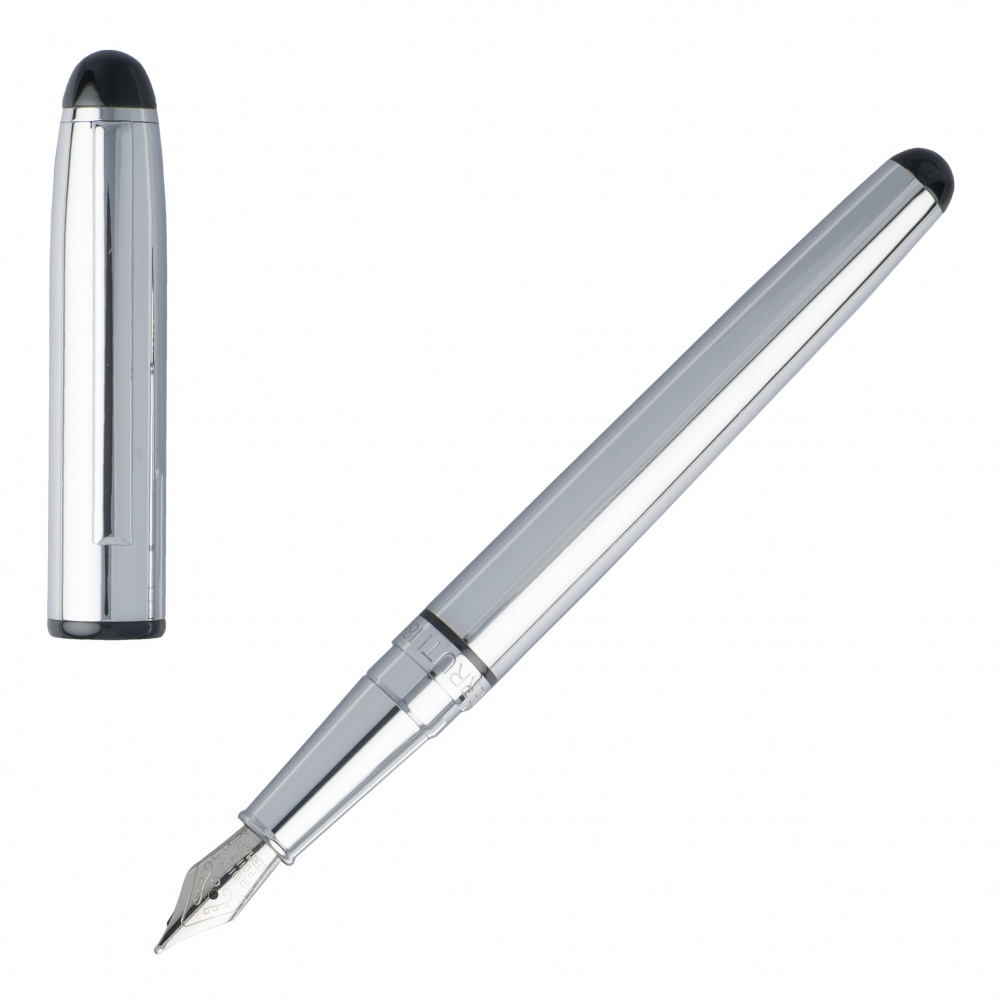 Лого трейд pекламные подарки фото: Fountain pen Leap Chrome, серый
