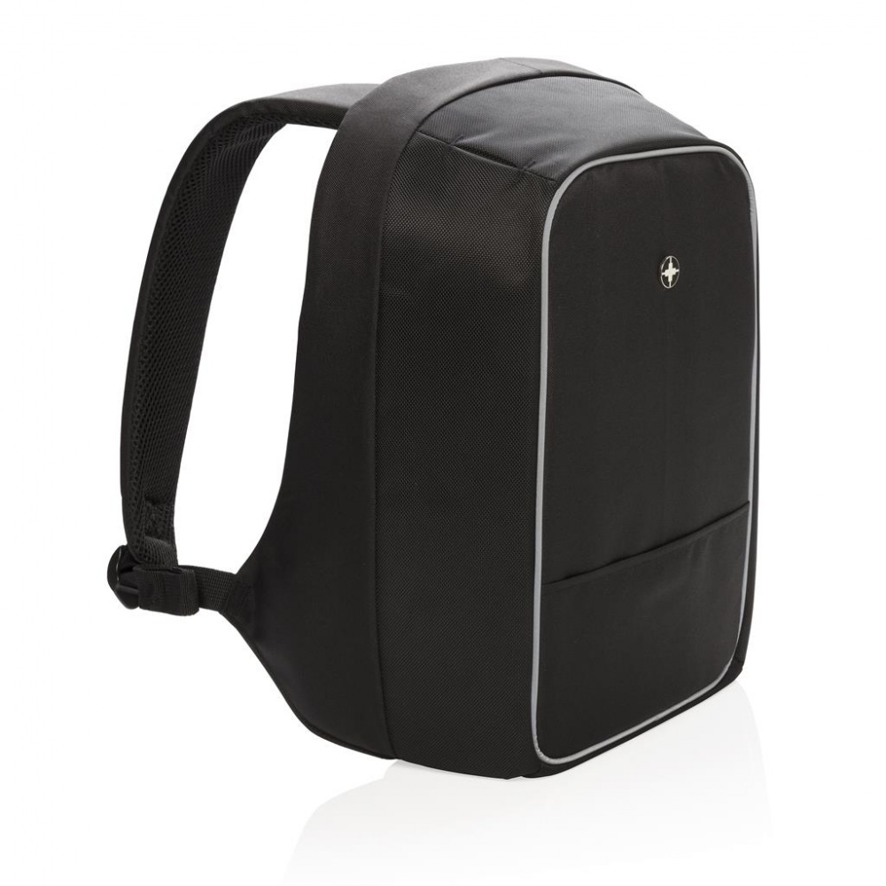 Логотрейд pекламные подарки картинка: Рюкзак для ноутбука Swiss Peak с защитой от карманников, чёрный