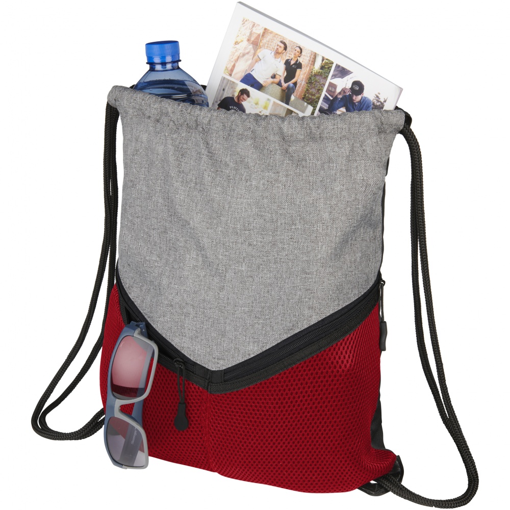 Лого трейд бизнес-подарки фото: Voyager drawstring backpack, красный