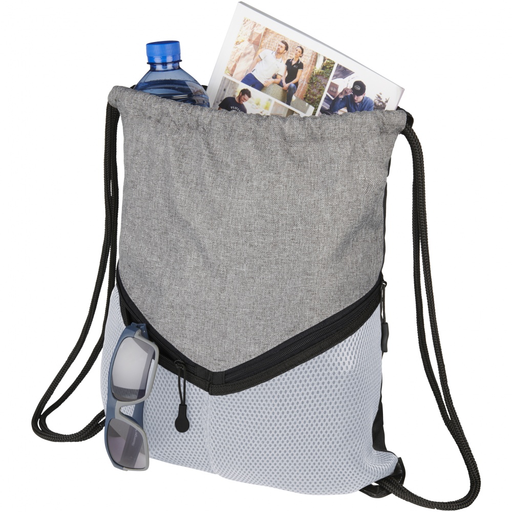 Лого трейд pекламные продукты фото: Voyager drawstring backpack, белый