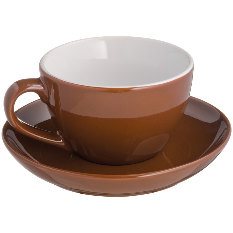 Лого трейд pекламные cувениры фото: Чашка с блюдцем ST. MORITZ, коричневый