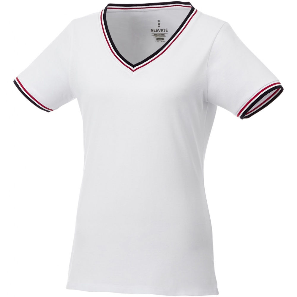 Лого трейд pекламные подарки фото: Женская футболка Elbert из пике с кармашком, белая
