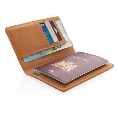 Логотрейд pекламные cувениры картинка: Обложка для паспорта ECO Cork с RFID защитой, коричневая