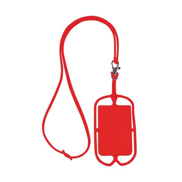 Лого трейд pекламные cувениры фото: Тесьма с холдером для карт, красный