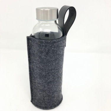 Логотрейд бизнес-подарки картинка: Klaasist joogipudel vildist vutlaris ja nahkse aksessuaariga
