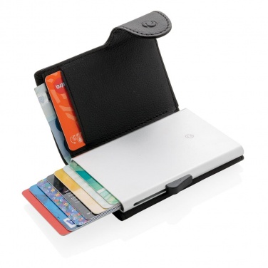 Лого трейд бизнес-подарки фото: Küberturvaline RFID kaarditasku, must, personaalse nime ja pakendiga