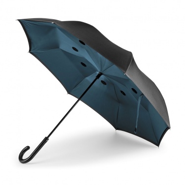 Лого трейд бизнес-подарки фото: Зонт Angela обратного сложения, темно-синий