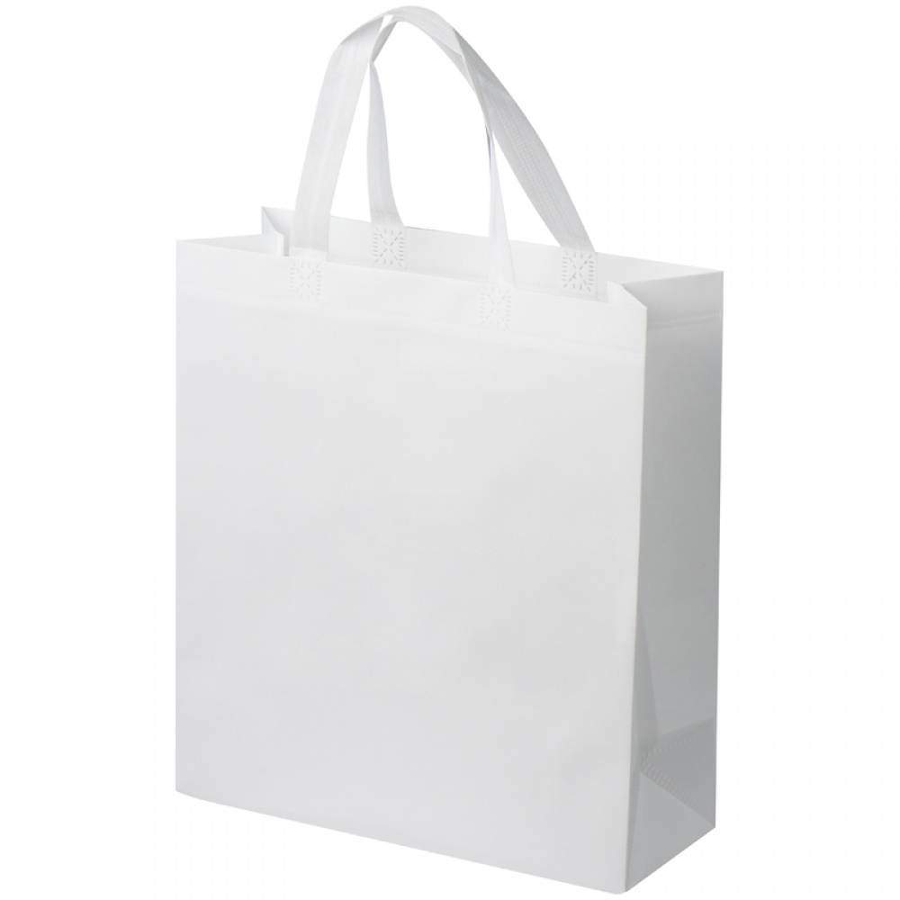 Логотрейд pекламные продукты картинка: Ламинированная нетканая сумка - маленькая, белый