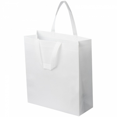 Лого трейд pекламные продукты фото: Ламинированная нетканая сумка - маленькая, белый