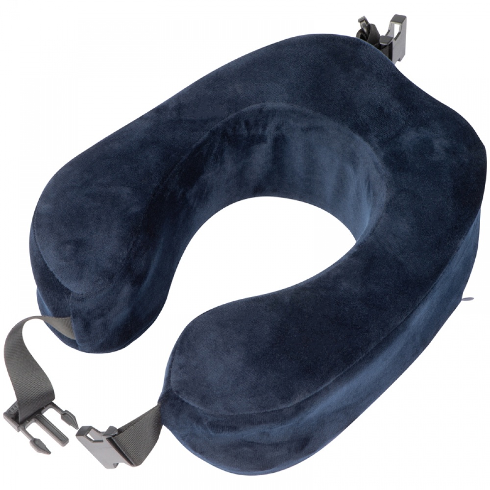 Лого трейд pекламные подарки фото: Плюшевая дорожная подушка, синий