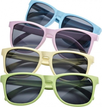 Логотрейд pекламные подарки картинка: Солнцезащитные из пшеничной соломы очки Rongo, cветло-синий