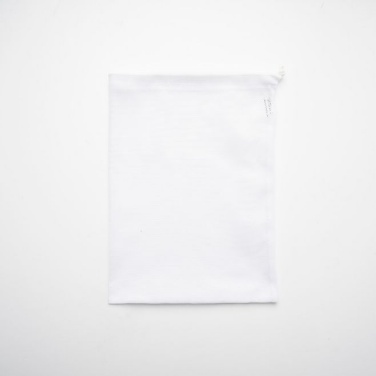 Логотрейд pекламные продукты картинка: Võrkmaterjalist korduvkasutatav puuviljakott, 25x32 cm, valge