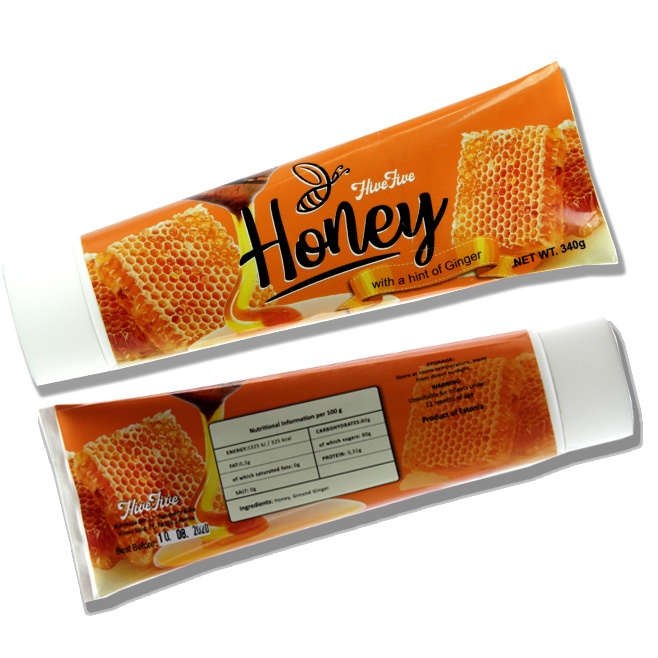 Лого трейд pекламные продукты фото: Мёд в тюбике со своим дизаином, 340 г