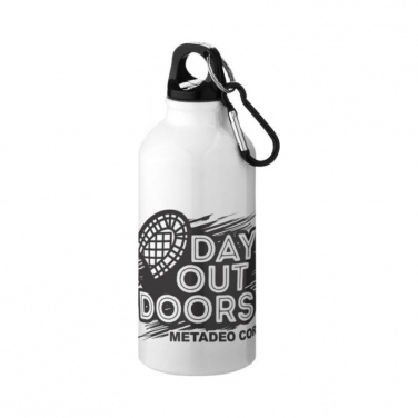 Лого трейд бизнес-подарки фото: Бутылка для питья с карабином, белый