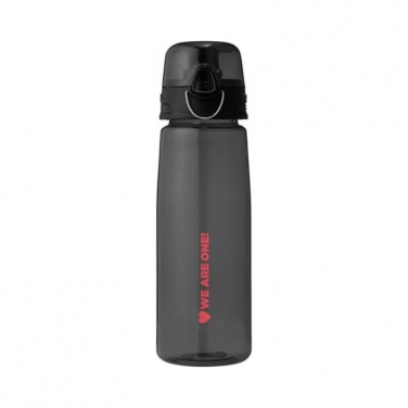 Спортивная бутылка Capri 700 мл ,черный прозрачный логотип