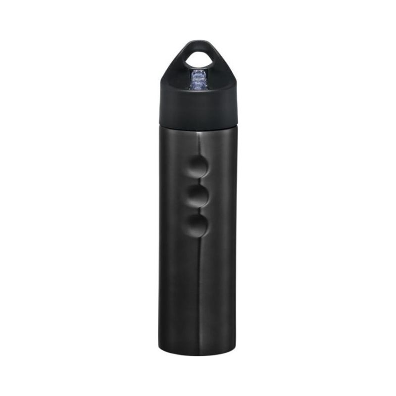 Лого трейд бизнес-подарки фото: Стальная спортивная бутылка, черный