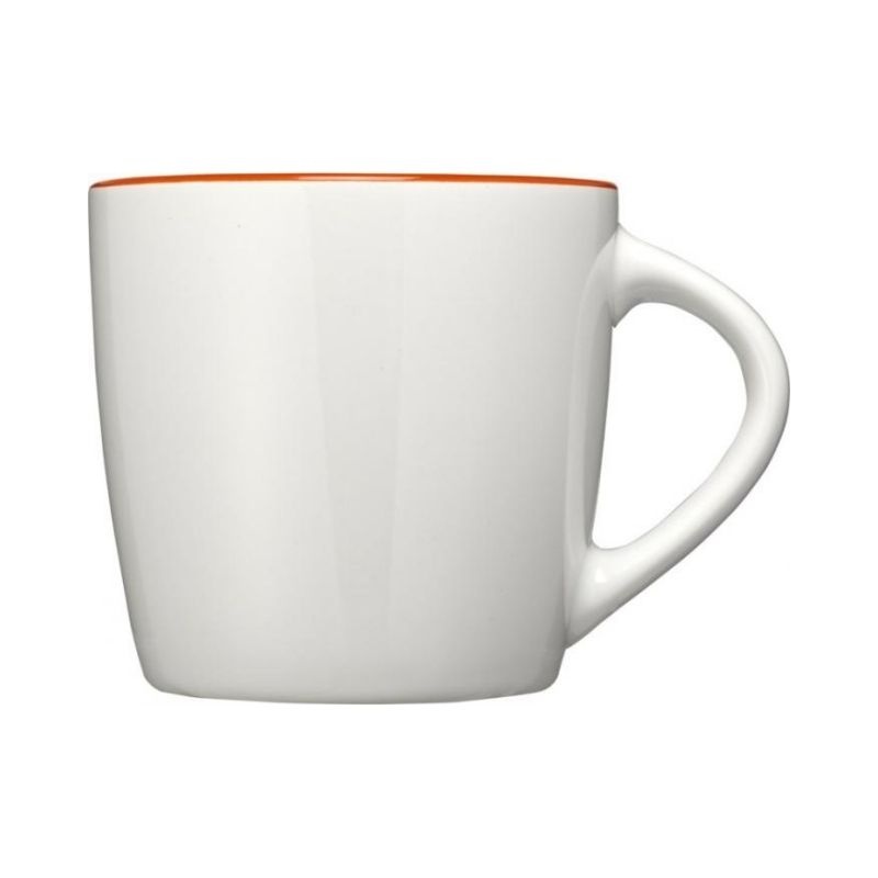 Лого трейд pекламные cувениры фото: Керамическая чашка Aztec, белый/оранжевый