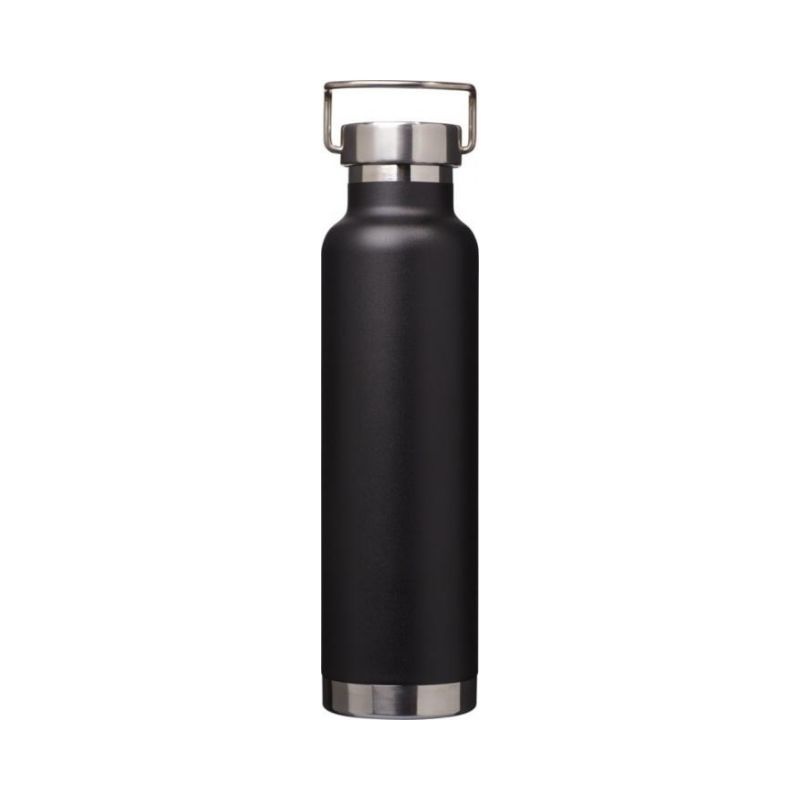 Лого трейд бизнес-подарки фото: Бутылка с вакуумной медной изоляцией, черный
