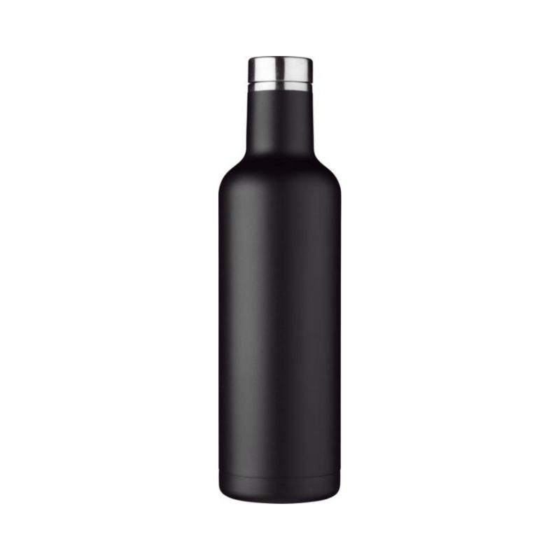 Логотрейд pекламные cувениры картинка: Pinto медная вакуумная изолированная бутылка, черный