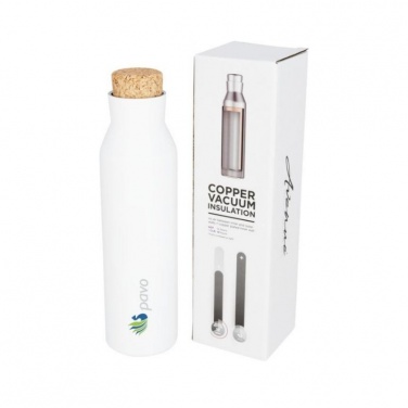 Логотрейд pекламные продукты картинка: Норсовая медная вакуумная изолированная бутылка с пробкой, белый