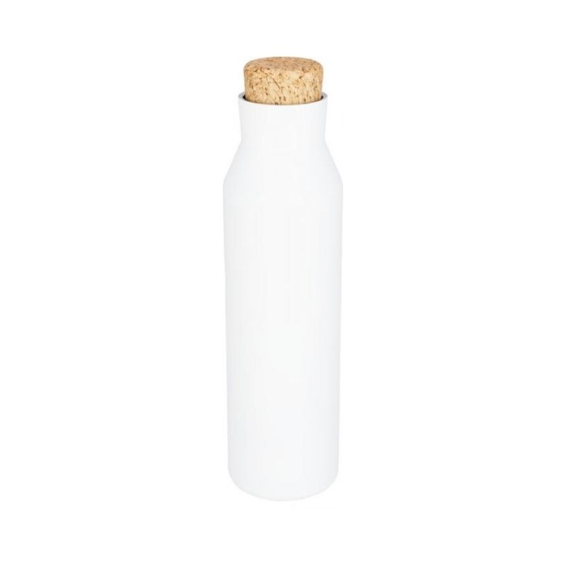 Логотрейд pекламные продукты картинка: Норсовая медная вакуумная изолированная бутылка с пробкой, белый