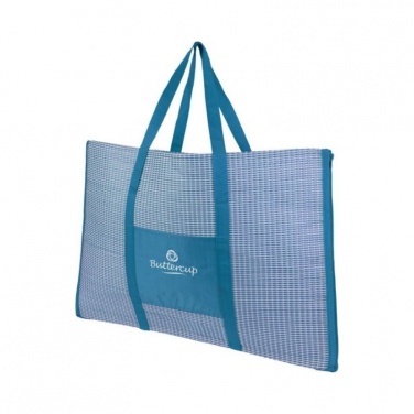 Лого трейд бизнес-подарки фото: Пляжная складная сумка-тоут и коврик Bonbini, голубой