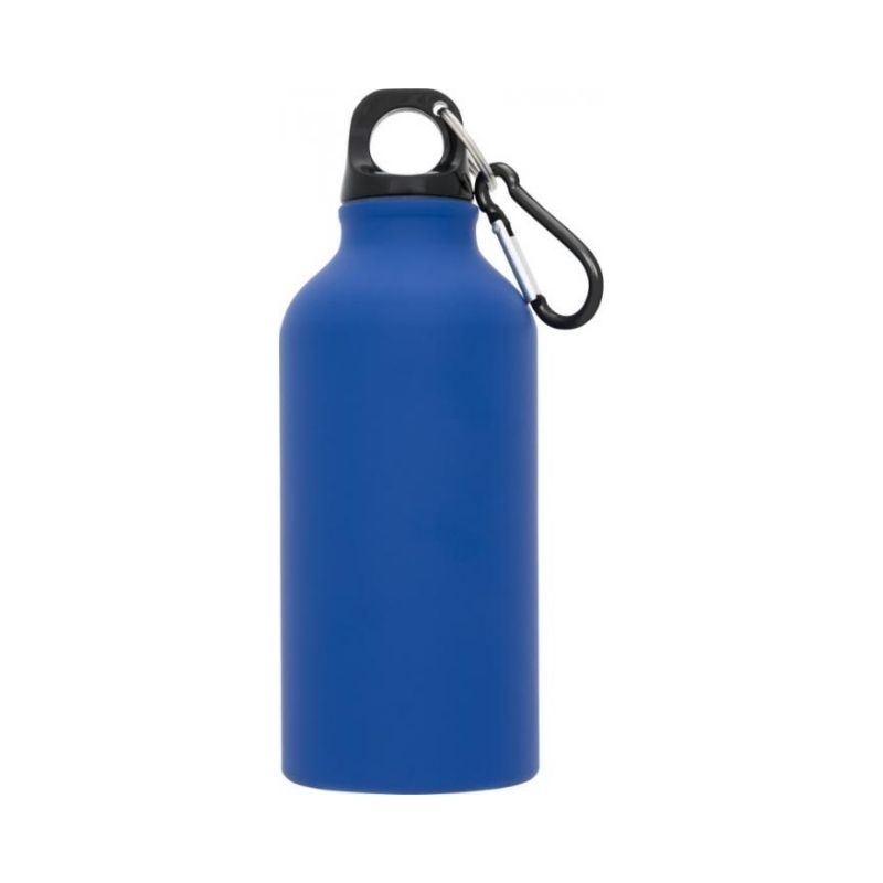 Лого трейд pекламные продукты фото: Матовая спортивная бутылка Oregon с карабином и объемом 400 мл, cиний