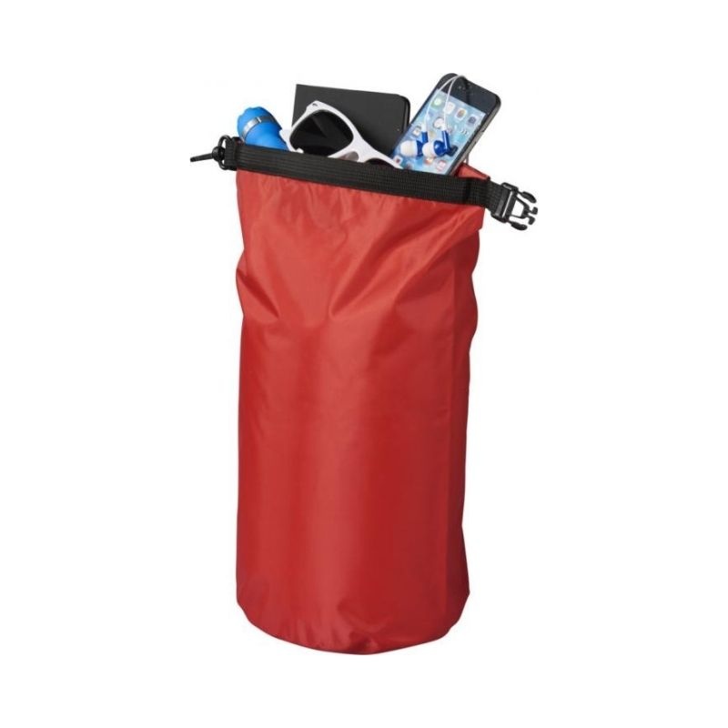 Лого трейд бизнес-подарки фото: Походный 10-литровый водонепроницаемый мешок, красный