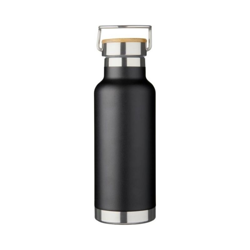 Логотрейд pекламные продукты картинка: Медная спортивная бутылка с вакуумной изоляцией Thor, черный