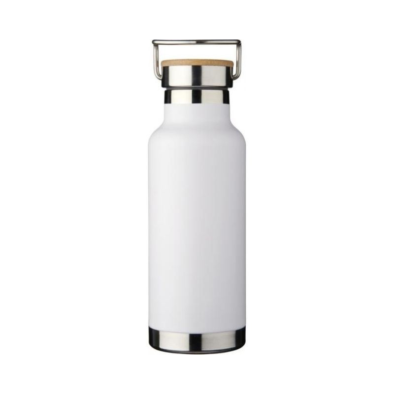 Лого трейд pекламные cувениры фото: Медная спортивная бутылка с вакуумной изоляцией Thor, белый