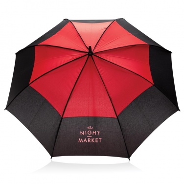 Лого трейд pекламные cувениры фото: Автоматический двухцветный зонт-антишторм 27", красный