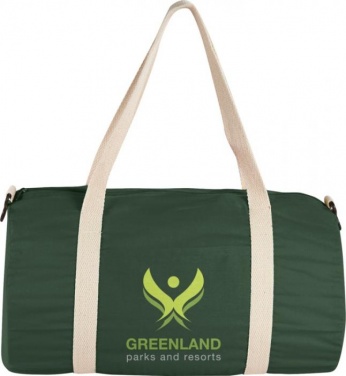 Логотрейд pекламные cувениры картинка: Хлопковая сумка Barrel Duffel, зеленый лесной
