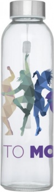 Лого трейд pекламные cувениры фото: Спортивная бутылка Bodhi из стекла объемом 500 мл, cветло-синий