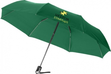 Логотрейд pекламные продукты картинка: Зонт Alex трехсекционный автоматический 21,5", зеленый