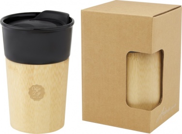 Фарфоровый термос с гравировкой логотипа Coffee to Go и бамбуковой отделкой Кружка Pereira 320 мл image