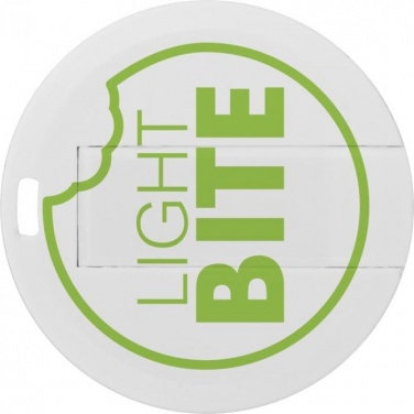 Лого трейд pекламные cувениры фото: Ümmargune USB mälupulk, 8 GB, valge