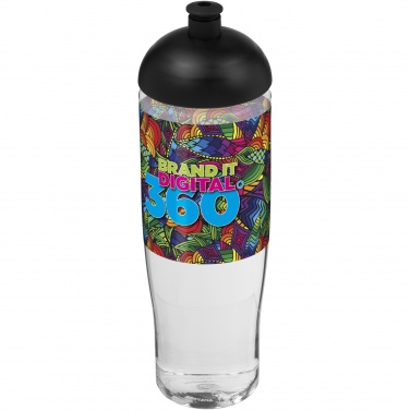 Спортивная бутылка H2O Active® Tempo 700 мл с куполообразной крышкой, Прозрачный / черный – детальный вид 3