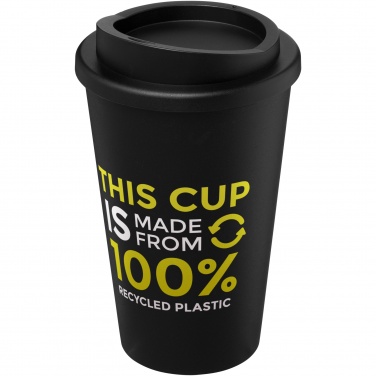 Термостакан Americano® Recycled 350 мл из переработанного пластика с логотипом, Черный – детальный вид 4