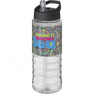 Спортивная бутылка H2O Active® Treble объемом 750 мл с крышкой-носиком, Прозрачный / черный – детальный вид 3