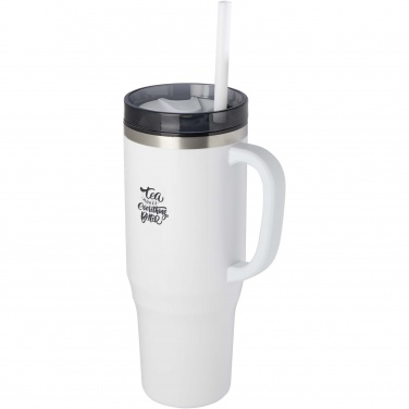 Термостакан Melbourne 1200 мл с трубочкой, сертификат RCS с логотипом, Белый – детальный вид 4