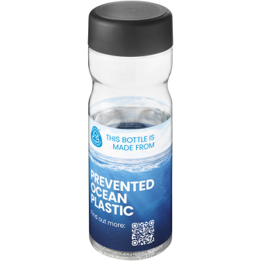 Бутылка для воды H2O Active® Eco Base 650 мл с винтовой крышкой, Прозрачный / чёрный – детальный вид 3