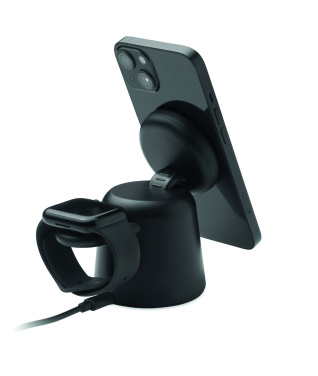 Лого трейд pекламные подарки фото: 3 in 1 wireless charger 15W