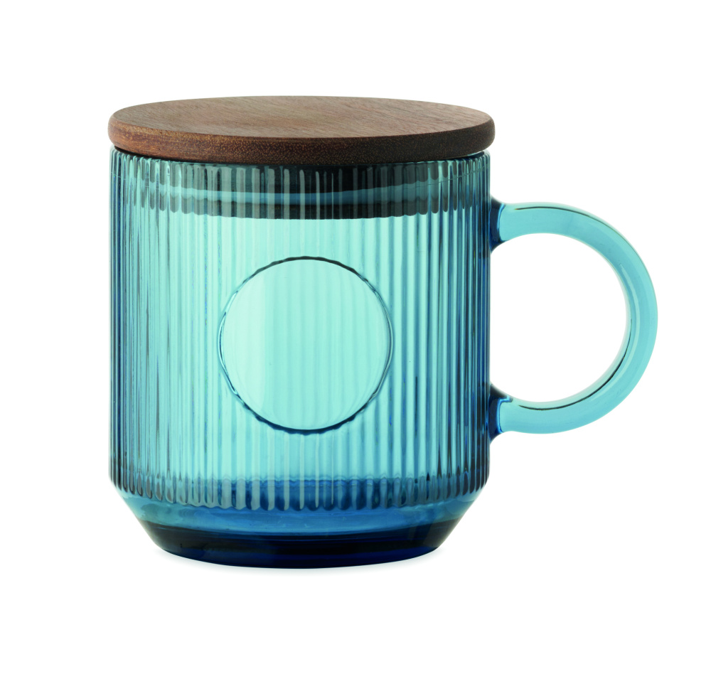 Логотрейд бизнес-подарки картинка: Ribbed glass mug 300ml