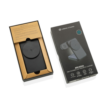 Логотрейд pекламные подарки картинка: Магнитное зарядное устройство Urban Vitamin Arcadia RCS из пластика 15 Вт 3-в-1