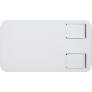 Лого трейд бизнес-подарки фото: Alfirk складная настольная подставка для телефона из переработанного пластика с бамбуковыми деталями